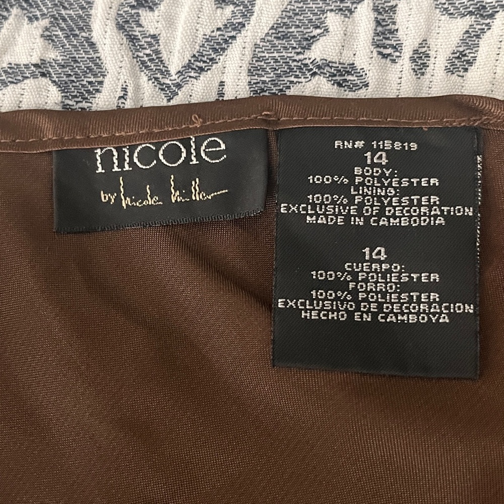 Nicole by Nicole Miller Chocolate Brown Satin Camisole Top sz 14 - Picture 6 of 7